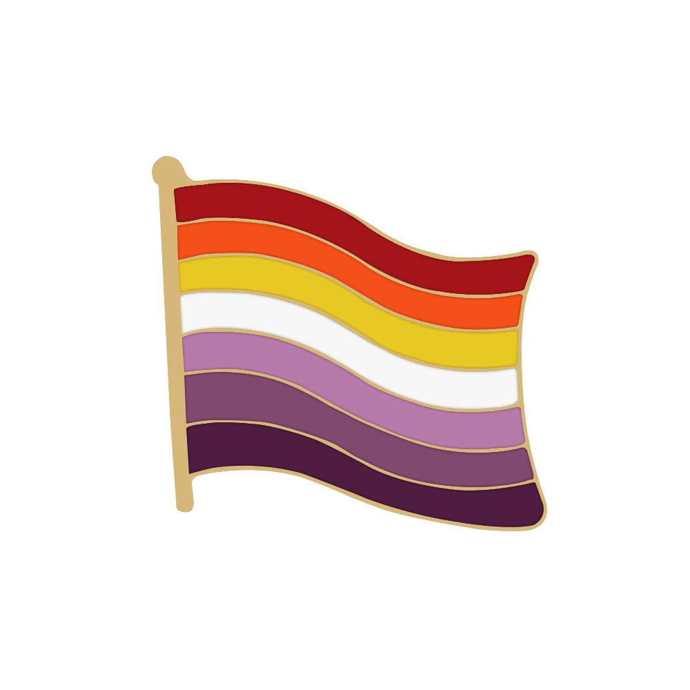 Rainbow Flag LGBT Pride Enamel Pin Inclusive Progress Non-binary Trans Les Bisexual Asexual Brooch Bag Denim Lapel Badge Jewelry Quick Pick Grocers