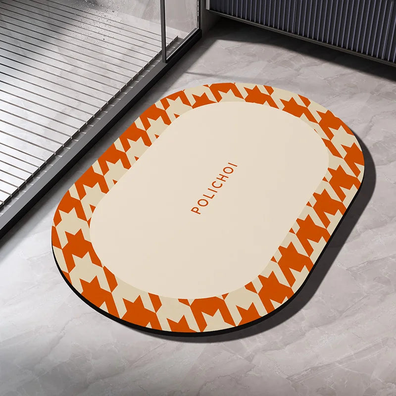 Diatomaceous Earth Bath Mat Bathroom Rug Absorbent Non-slip Floor Foot Mats Quick Dry Shower Carpet Toilet Pad Doormat Washable Econic Blanks