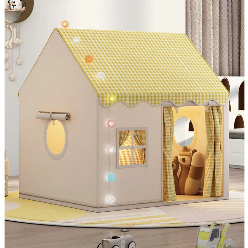 Kid Toys Tent Princess Castle Play House Cubby Children Small House Folding indoor Play tent Baby Tent Solid Frame No Light Ball Purest Peak