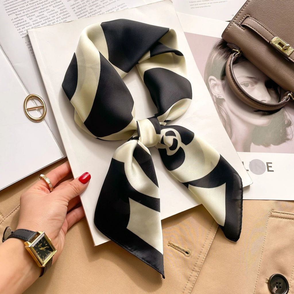 High-end Silk Scarf Lady 70*70cm Silk Square Scarf Women Soft Satin Hairband Neckerchief Tie Female Headband Foulard Bag Ribbon Quick Pick Grocers