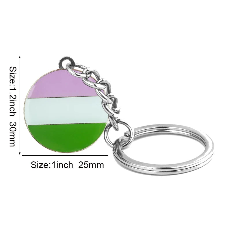 Progress Transgender Rainbow Pansexual pride Genderqueer pride Asexual Metal Key Ring Key Chain For Women Jewelry Quick Pick Grocers