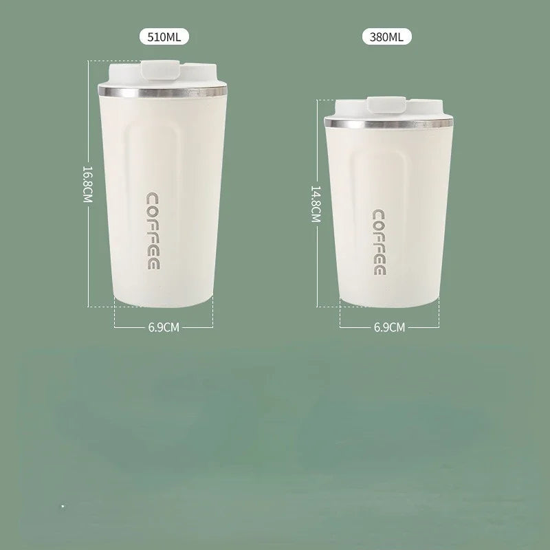 380/510ml Stainless Steel Coffee Cup Travel Thermal Mug Leak-Proof Thermos Bottle Tea Coffee Mug Office Business Style Thermos Quick Pick Grocers
