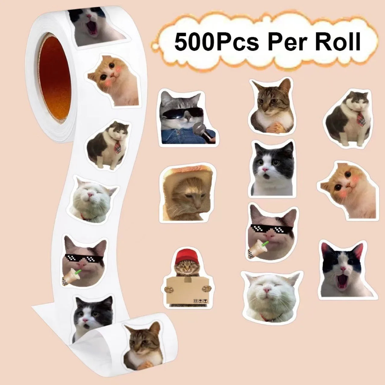 500pcs Cute Cat Graffiti Stickers for Notebooks, Water Bottles, Luggage, Phone Cases, DIY Decoration and Kids Stickers Quick Pick Grocers