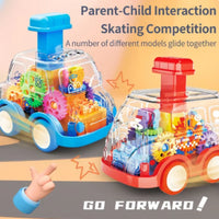 Baby Toy Cartoon Press Gear Car Toy Lnertia Pull-back Transparent Car Inertia Rebound Car Birthday Gifts for Kids Boys and Girls Quick Pick Grocers