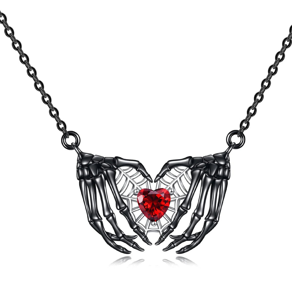 Gothic Punk Bat Wings and Heart Shaped Resin Pendant Necklace - Dark Fantasy Style Alloy Chain, Halloween Women’S Gift, Casual Fashion Accessories Quick Pick Grocers