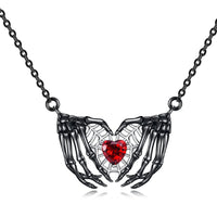 Gothic Punk Bat Wings and Heart Shaped Resin Pendant Necklace - Dark Fantasy Style Alloy Chain, Halloween Women’S Gift, Casual Fashion Accessories Quick Pick Grocers