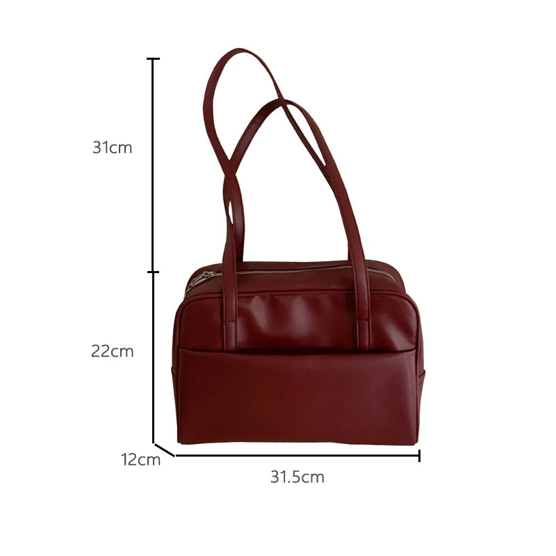 Korean Style Large Capacity Single Shoulder Women's Bag Versatile Vintage Underarm Bag Autumn 2025 New Arrival Tote Bag Quick Pick Grocers