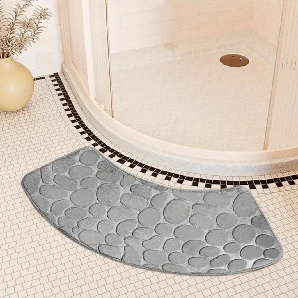 Curved bathroom mat thickened shower room absorbent door mat toilet bathroom non-slip mat dirt-resistant entrance mat Quick Pick Grocers