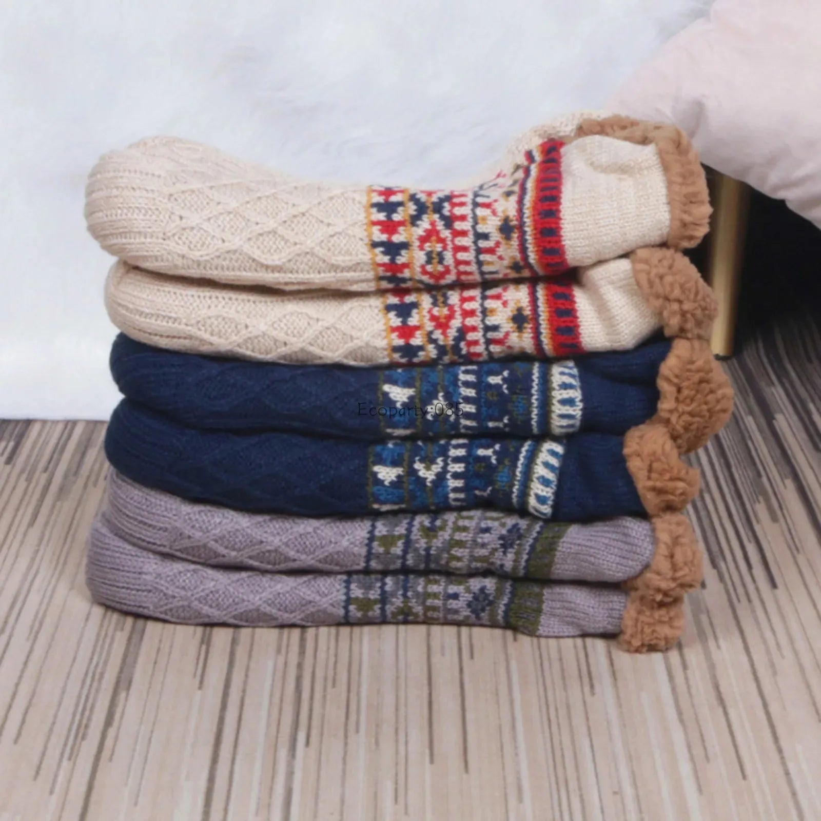 Super Warm Winter Non-slip Floor Socks Women Men Snow Socks Sleep Carpet Socks Slippers Socks Women Velvet Boot Unsiex Home Wear Quick Pick Grocers