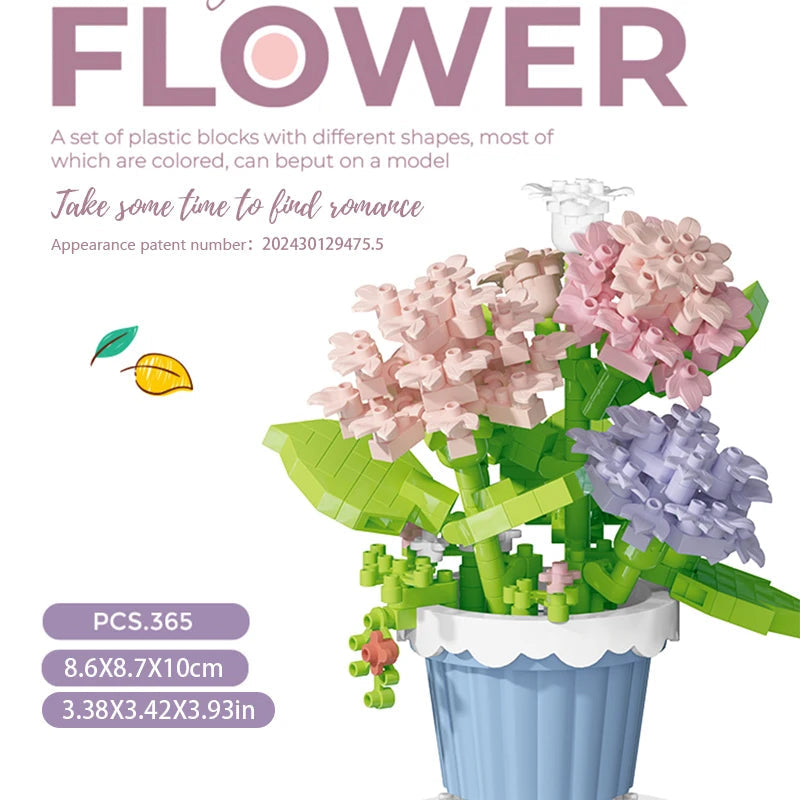 Building block flower potted plant assembly toy decoration micro particle plant potted plant children's toy gift Econic Blanks