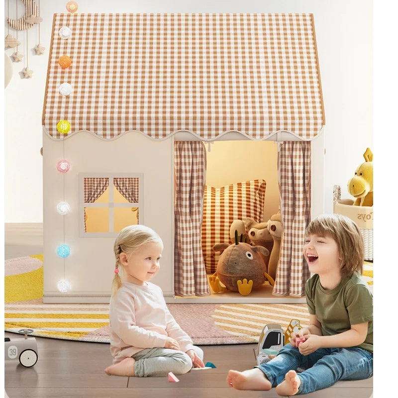 Kid Toys Tent Princess Castle Play House Cubby Children Small House Folding indoor Play tent Baby Tent Solid Frame No Light Ball Purest Peak