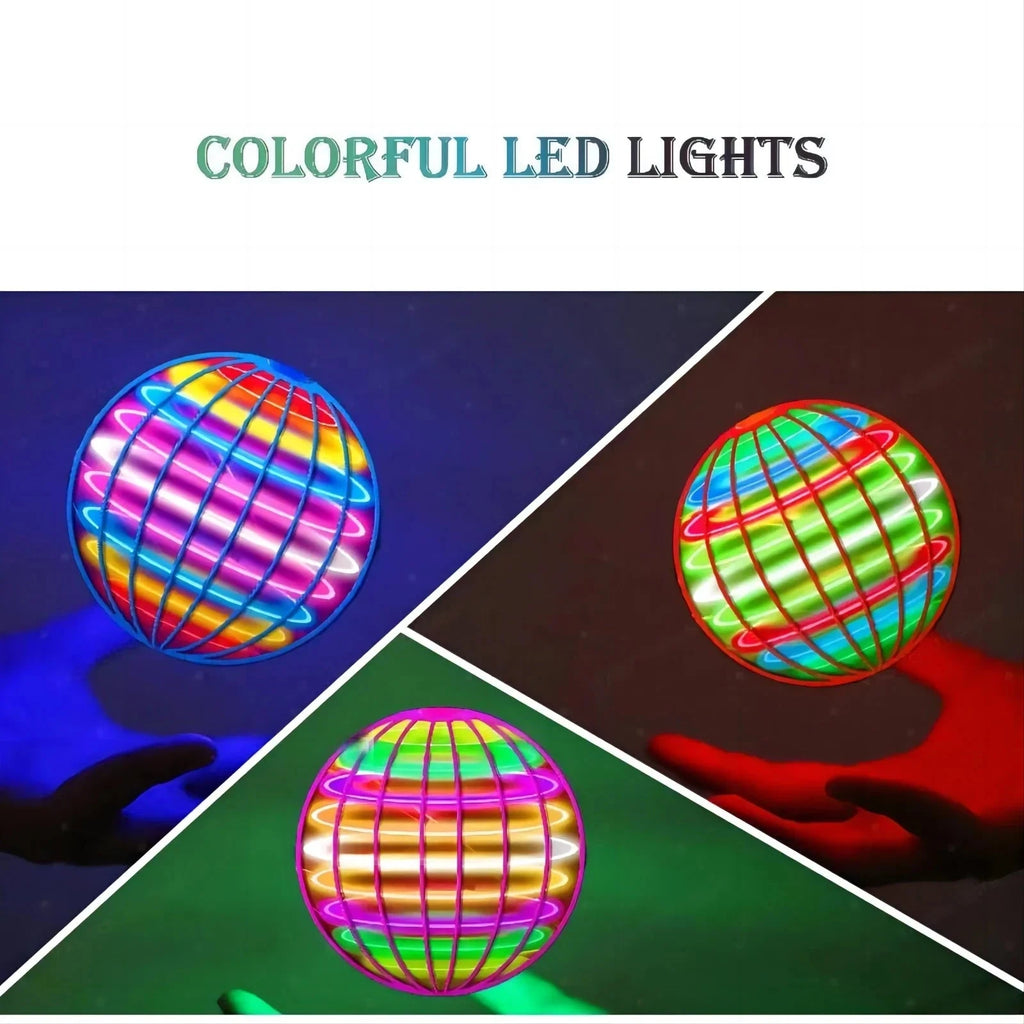 Flying Ball Children's Hand Controlled Color LED Cosmic Globe 360 ° Rotating Suspension Ball Suitable for Indoor and Outdoor Toy Econic Blanks