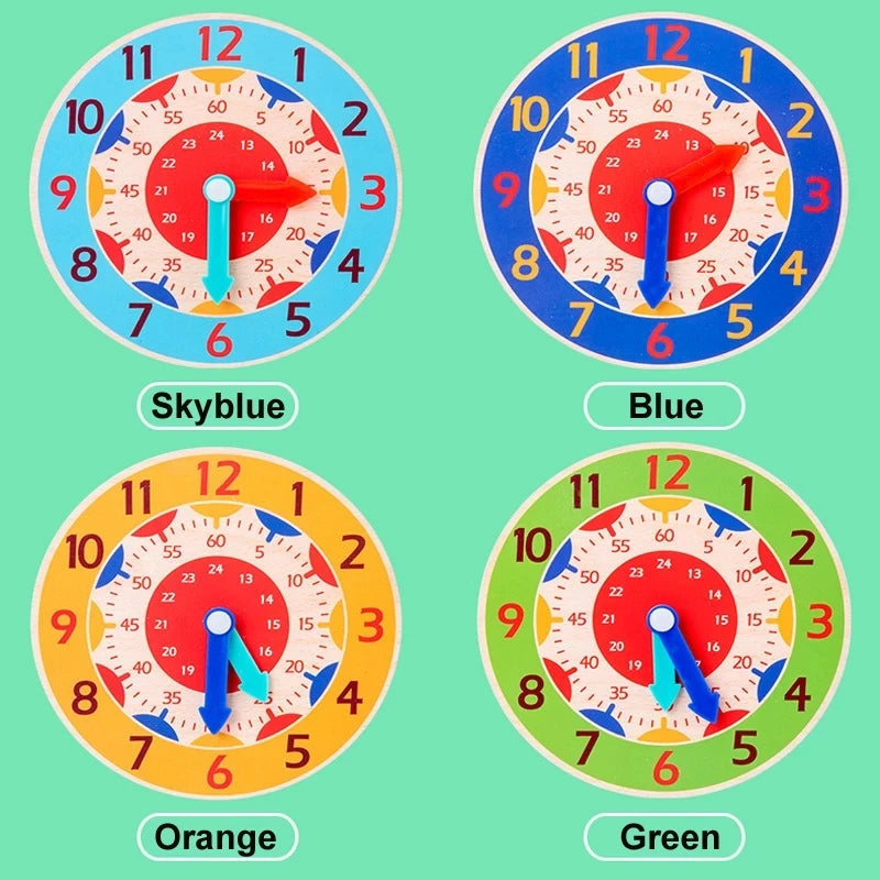 Baby Montessori Toys Wooden Clock Hour Minute Second Cognition Time Learning Teaching Aids Educational Toys For Children Purest Peak