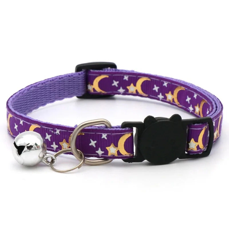 Pet Collar With Bell Cartoon Footprint Colorful Dog Puppy Kitten Collar Adjustable Safety Bell Ring Necklace Pet Accessories Econic Blanks