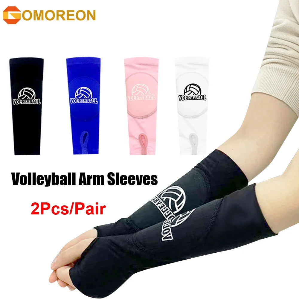 Kids/Adults Volleyball Arm Sleeves Passing Hitting Forearm Sleeves with Protection Pads and Thumb Hole Padded Volleyball Sleeves Quick Pick Grocers