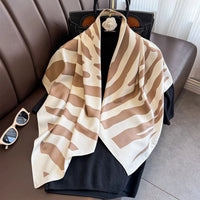 90*90Cm Square Scarf Twill Silk Feeling Women Head Shawls and Wraps Luxury Hair Tree Print Neck Scarves Hijab Bandana Pashmina Quick Pick Grocers