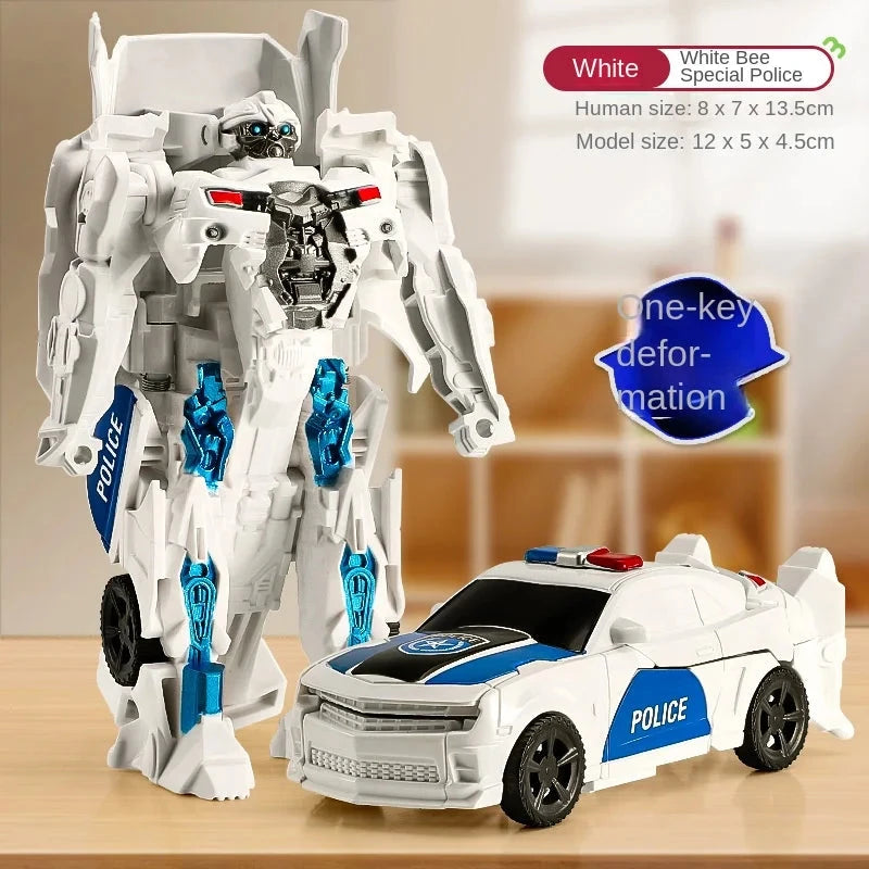 Transformation Car Anime Robot Model One Step Deformation Robot Toy Kid Puzzle Toy Deformation Car Action Figure Model Econic Blanks