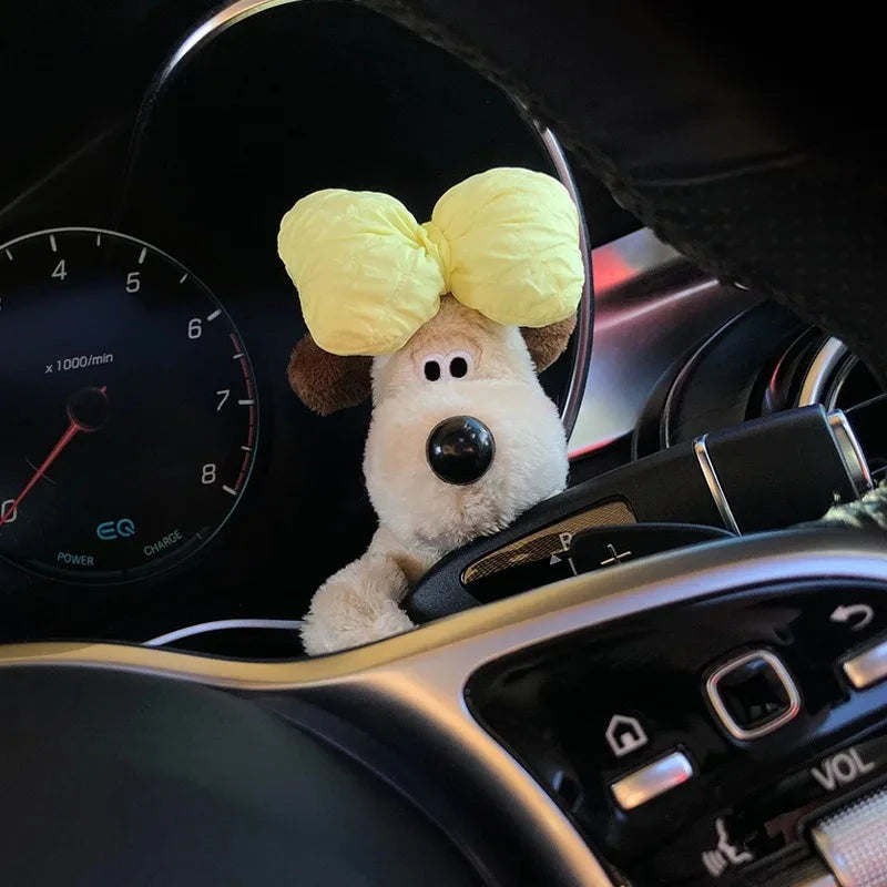 Plush Puppy Clutch Decoration Car Wiper Turn Signal Switch Ornaments kawaii Bowknot Dog Car Wiper Doll Auto Interior Accessories Econic Blanks