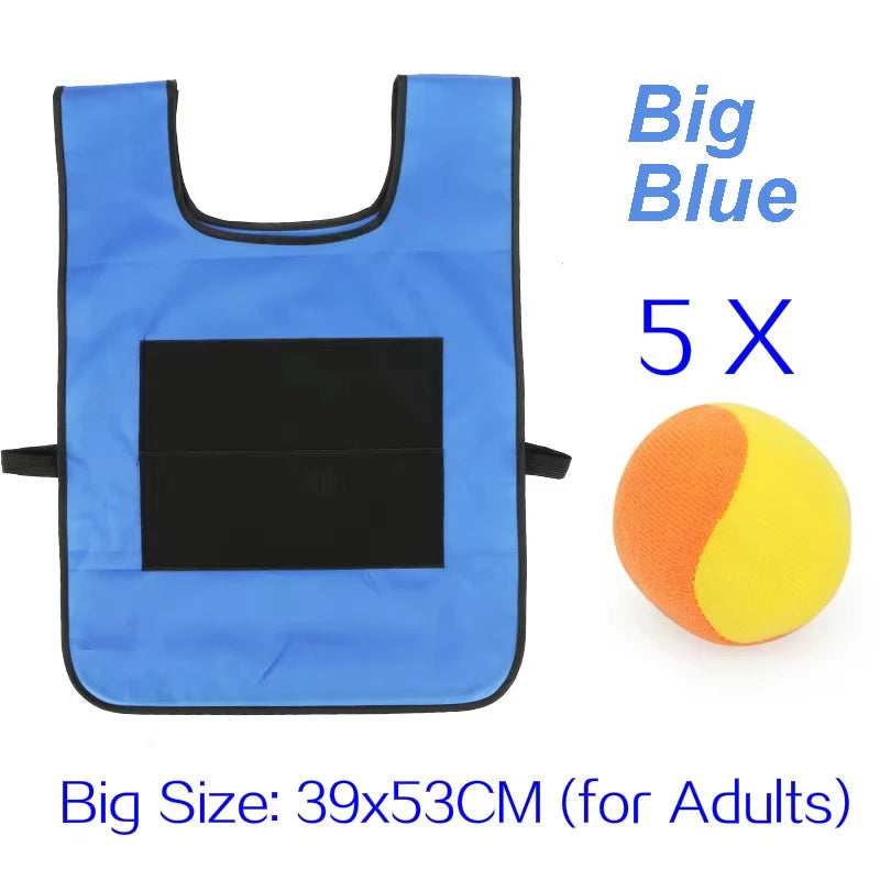 Sticky Dodge Ball Game Vest Outdoor Sports Toy Jersey Fabric  Props Throw Catch Soft Fleece Balls Safe for Kids Teens Adults Quick Pick Grocers