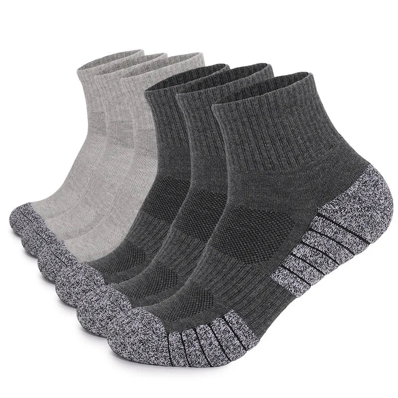 6 pairs Outdoor sports socks Thickened towel bottomed hiking socks Sweat-absorbing short tube sports running socks Men Socks Quick Pick Grocers