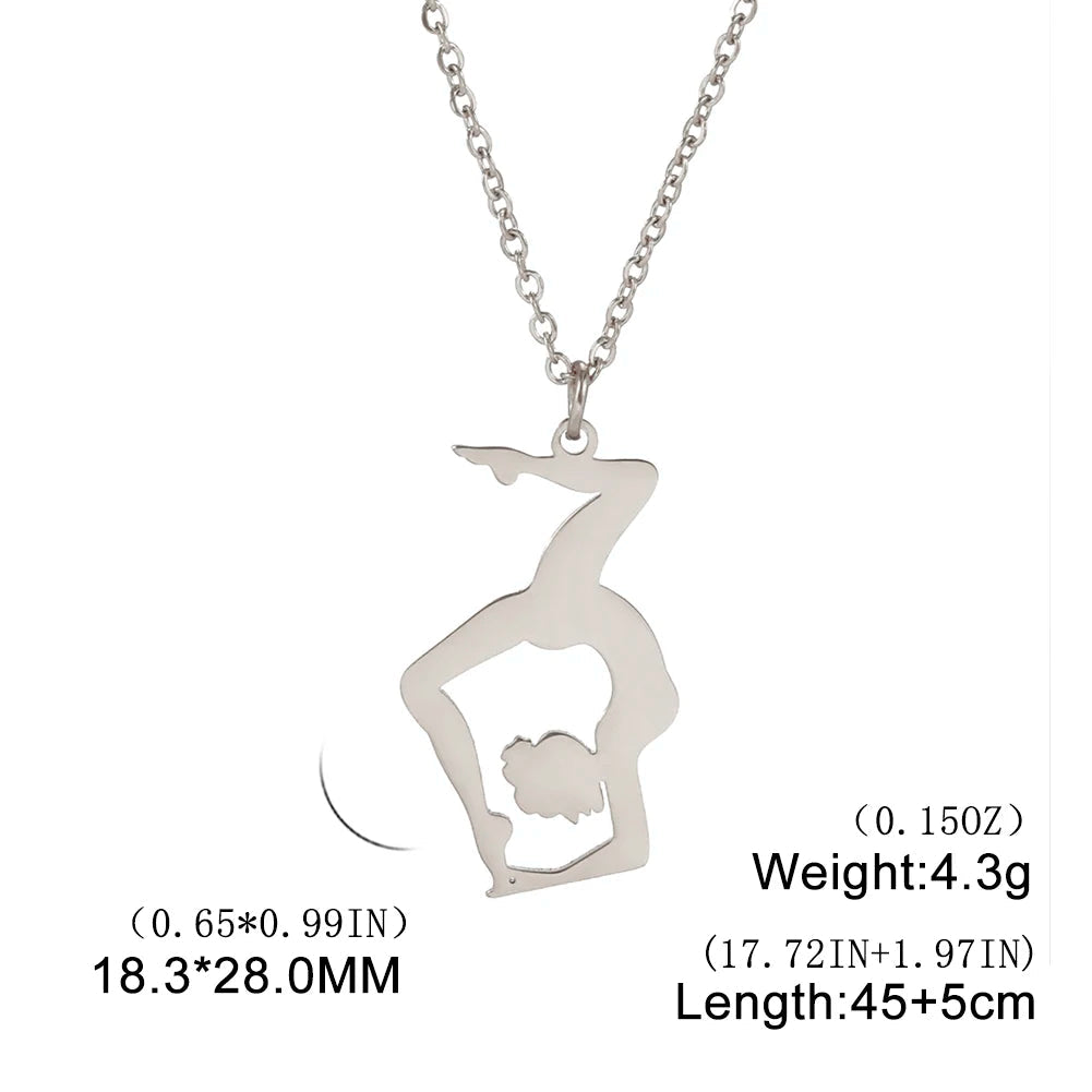 Rhythmic Gymnastics Necklace Women Trend 2025 Gymnast Stainless Steel Jewelry BFF Dancer Girl Sport Accessories Mother Day Gift Quick Pick Grocers
