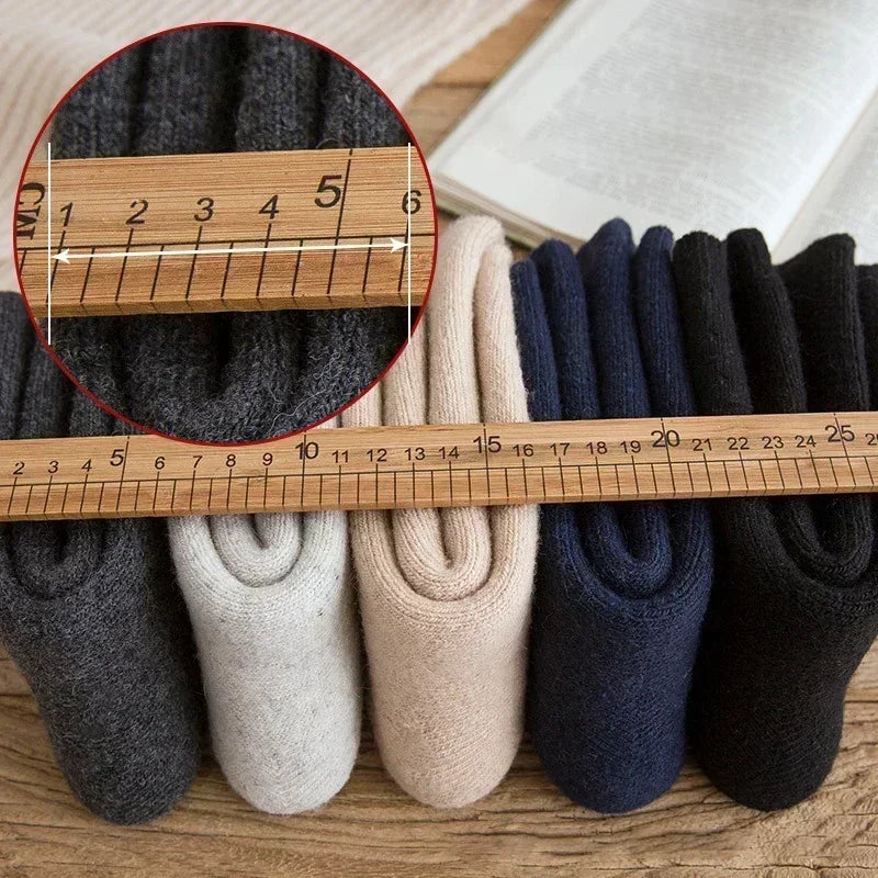 3 Pairs Men Women Wool Socks Couples Solid Winter Snow Chrismas Gift Thermal Cashmere Marino Thickened Fleece Terry Loop socks Quick Pick Grocers