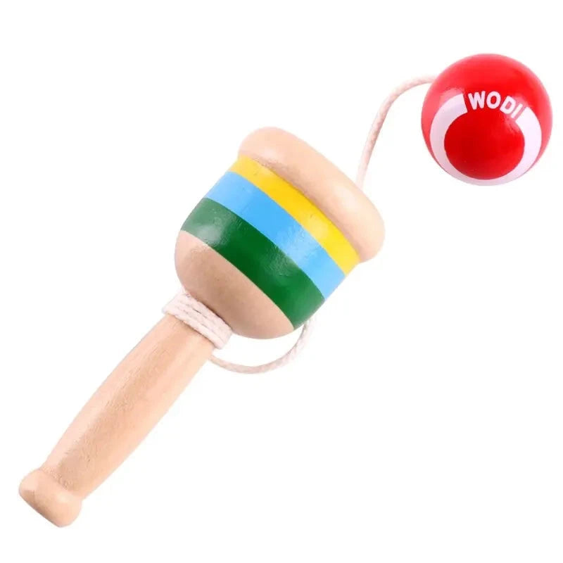 Montessori Toy Wooden Skill Sword Cup Develop Intelligence Smooth Toys Educational Traditional Games Toys Throw and Catch Ball Econic Blanks