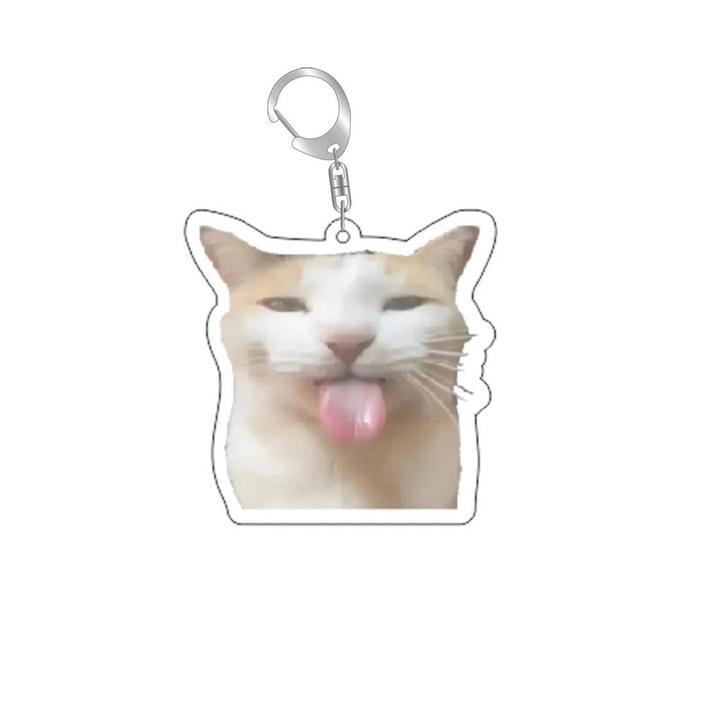 Funny Cat Memes Series Keychain Student Gift Bag Lanyard  Women's Bag Pendant Keychain Cute Things Cheap Gift For Best Friends Econic Blanks
