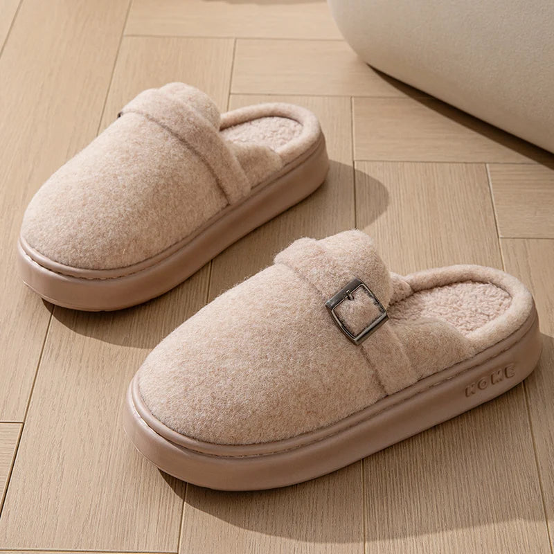 Winter Women's Slippers Home Plush Luxury Designer Woman Shoes Indoor Fluffy Fashion Platform Fuzzy Fur Slides Elegant Flat Soft Purest Peak