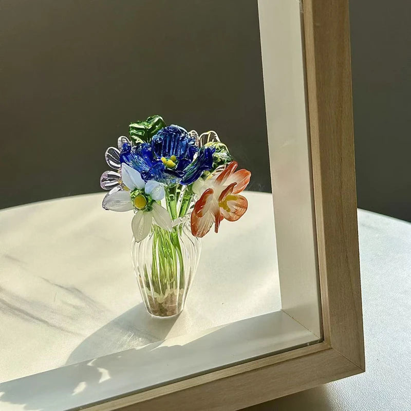Tulip Glass Ornament Simulated Flower Bouquet Gift Healing Series Girlfriend Life Is One Thousand Times Spring and Bright Quick Pick Grocers