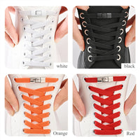 8mm No Tie Shoe Laces Press Lock Shoelaces Without Ties Elastic Laces Sneaker Kids Adult Widened Flat Shoelace for Shoes Quick Pick Grocers
