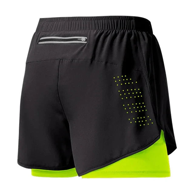 Men's Running Shorts Quick-drying Fitness Black Double Layer Shorts Men New Sport Workout Training Bodybuilding Short Pants Econic Blanks
