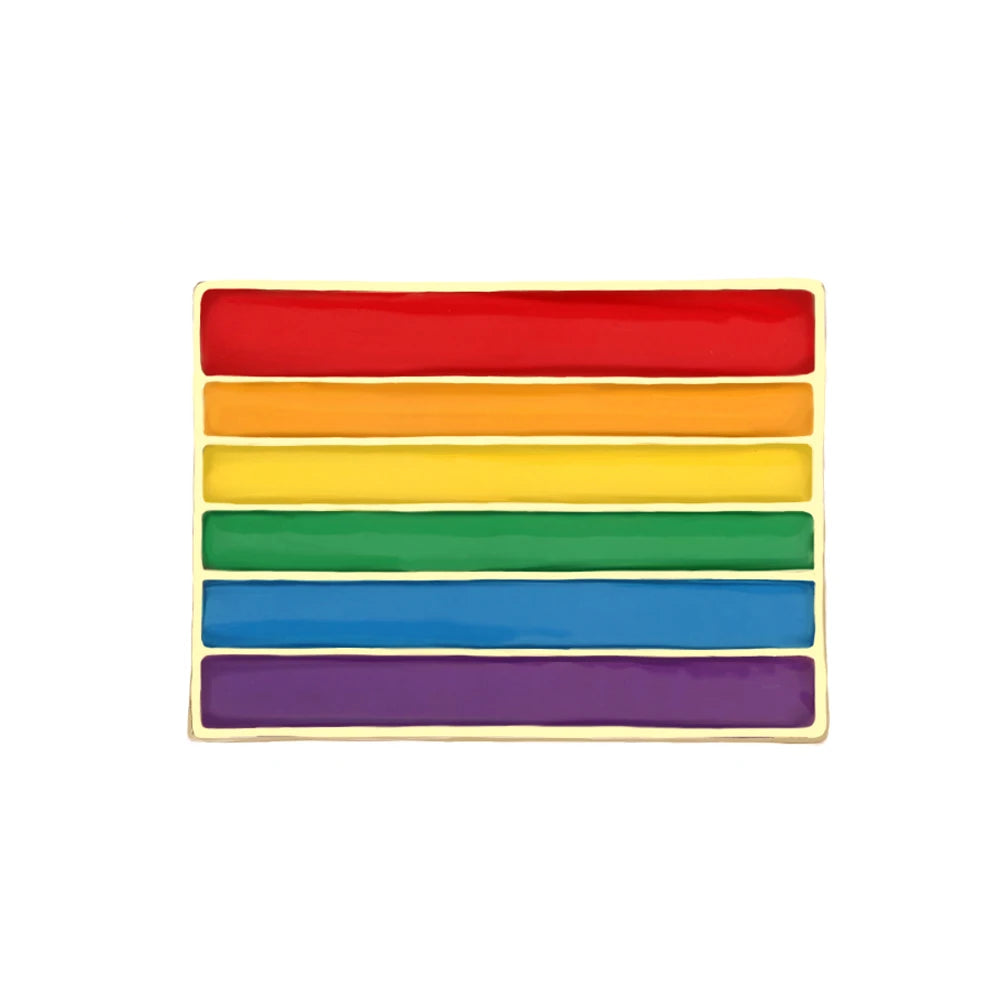 Asexual Gay Lesbian Enamel Brooches LGBT Pride Non-binary Trans Backpack Badge Rainbow Rectangle Lapel Pin Jewelry Friends Gifts Quick Pick Grocers