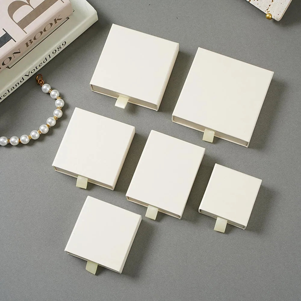 10pcs Paper Jewelry Gift Box For Ring Earrings Pendant Necklace Bracelet Stud Organizer Wedding Favors Jewellery Packaging Sack Purest Peak