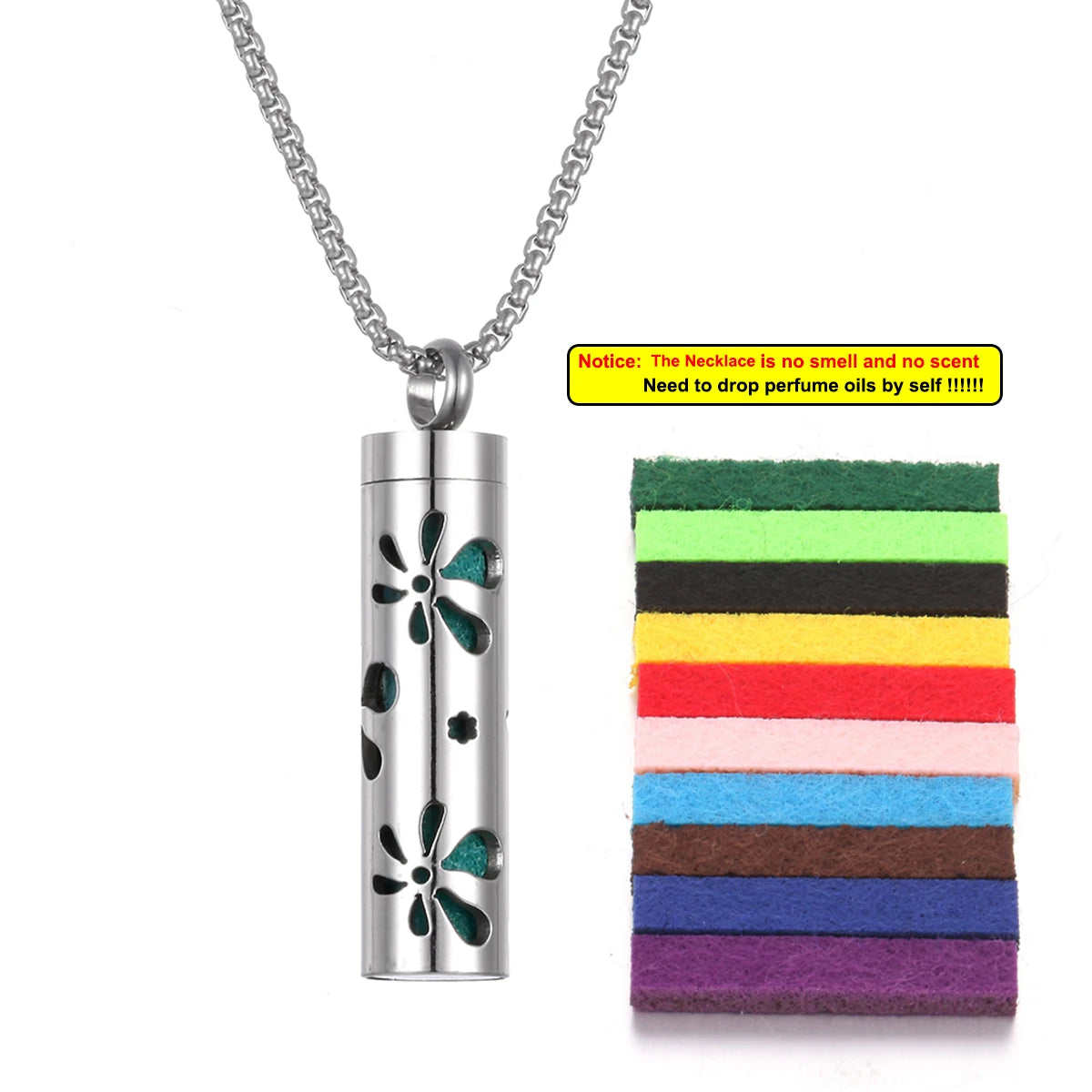 Long Strip Stainless Steel Aromatherapy Necklace Perfume Diffuser Essential Oil Diffuser Pendant Necklace Jewelry Accessories Econic Blanks