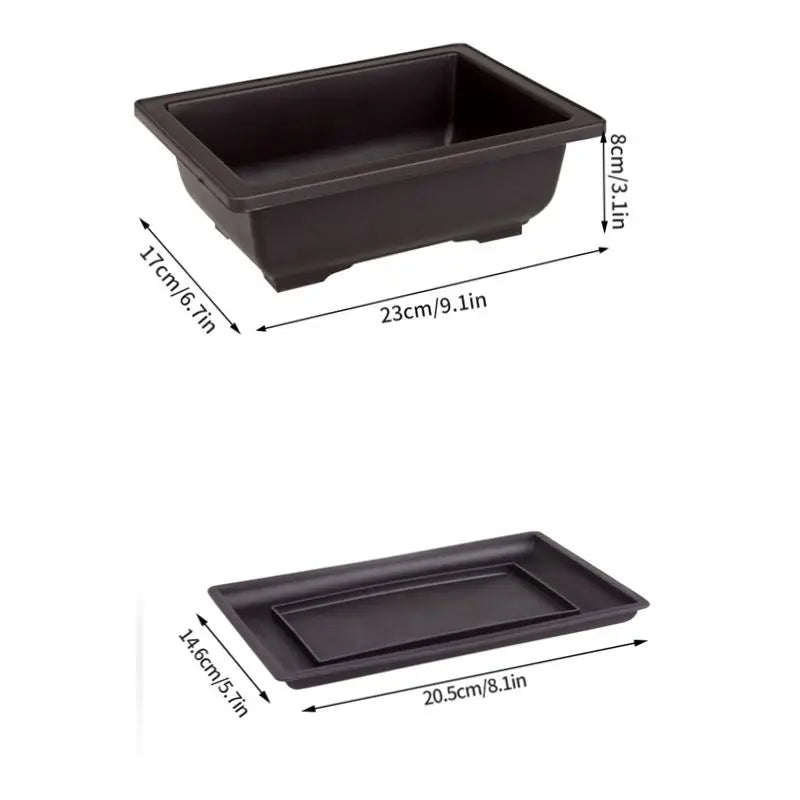 Rectangular Flowerpots Plastic Bonsai Plants Pot Square for Flower Balcony Garden Yard Landscape Bonsai Pot Trays Home Decor Quick Pick Grocers