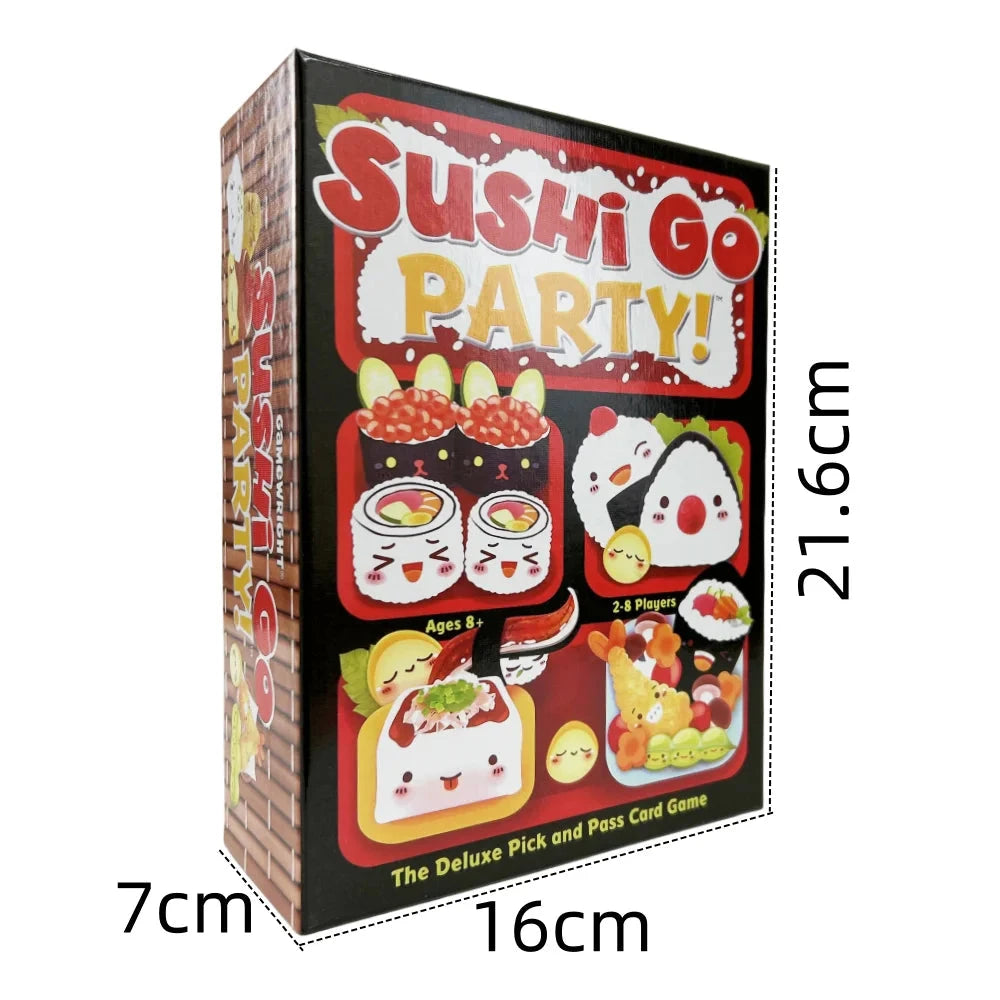 1 Box Sushi Go Family Gathering Board Game Card,Fun Card Game Sushi Go Party Card Games Deck Roll Creative Holiday Gift Econic Blanks