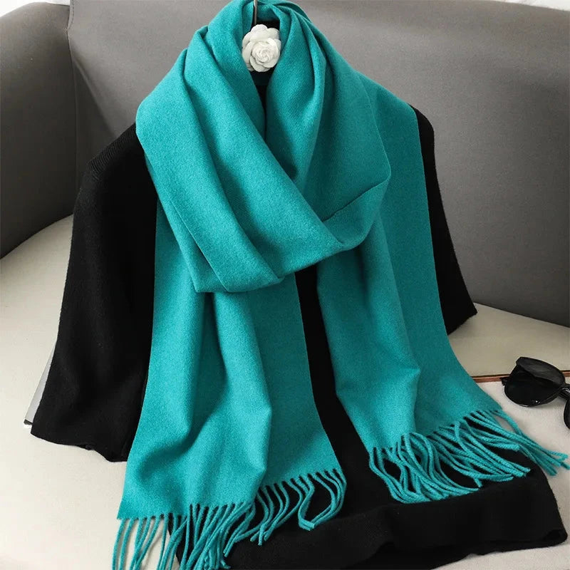 62Color Solid Women Winter Scarf Warm Thicken Cashmere Shawl Outdoor Fashion Luxury Tassels Pashmina Lady Wrap Windproof Scarves Econic Blanks