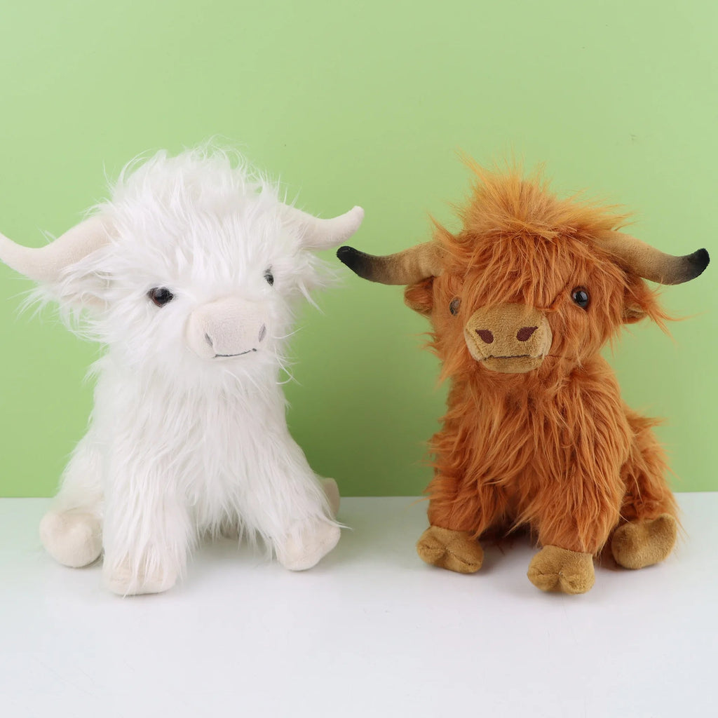 Highland Cow Plush Toy - Adorable Realistic Stuffed Animal with Long Fluffy Hair, Soft Cuddly Gift for Kids, Children & Collecto Purest Peak