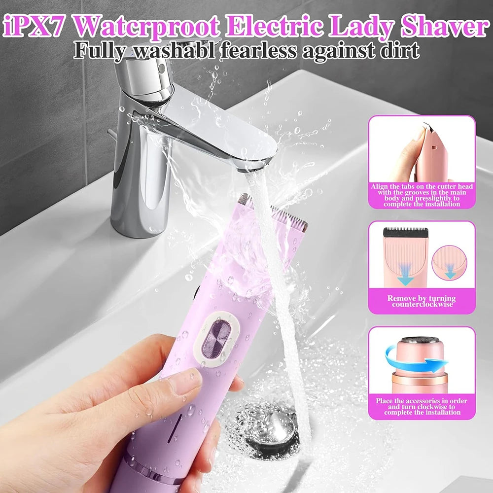 Electric Razor Woman Shaver Painless Mustache Epilator Leg Bikini Body Hair Trimmer for Women Facial Epilator Hair Remover Quick Pick Grocers