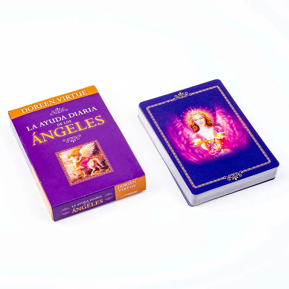 Daily Guidance From Your Angels Oracle 44 Cards Deck 10.4*7.4cm Spanish Version Fate Divination Tarot Board Playing Game Econic Blanks