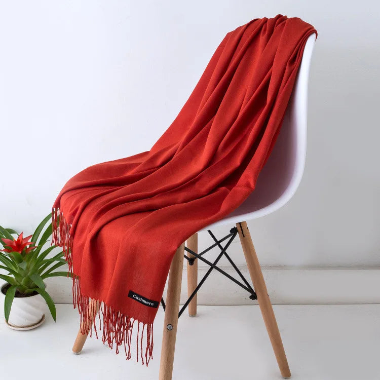 Fashion Solid Scarf Women Cashmere Soft Winter Warm Scarves Hijab Female Long Headband Shawl Wraps Bandana Foulard 2022 Echarpe Quick Pick Grocers