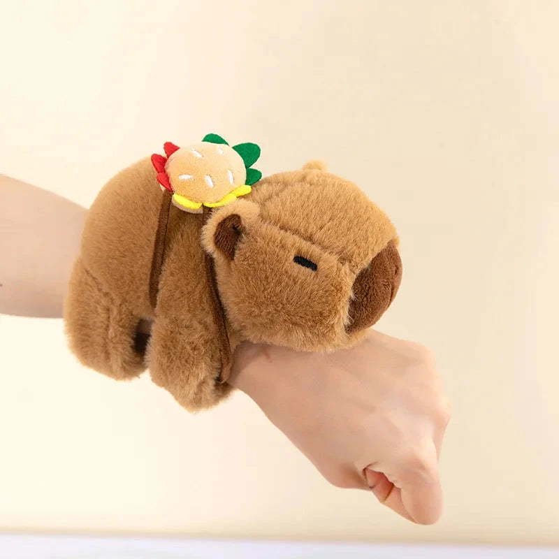 Lovely Capybara Animal Slap Snap Wrap Wristband Bracelet Plush Stuffed Animal Kawaii Capybara Hand Ring Wristband Kid Funny Toys Econic Blanks