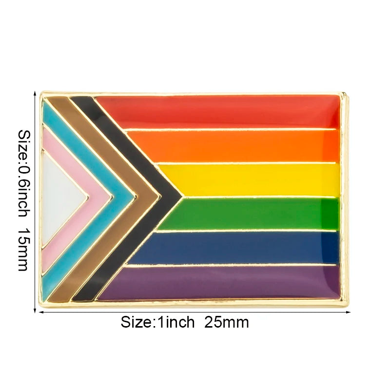Progress Pride Heart Shaped Lapel Pin Flag badge Brooch Pins Badges Quick Pick Grocers