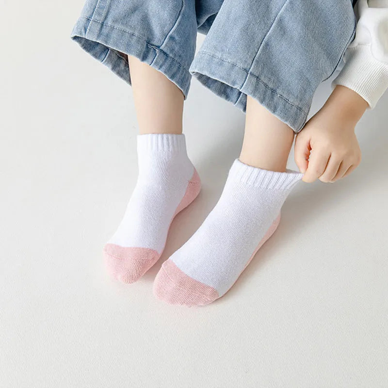 5 Pairs/Lot 2023 New Summer Children Socks Cotton Kids Fashion Black White Gray For 1-12 Years Teen Student Baby Girl Boy Socks Quick Pick Grocers
