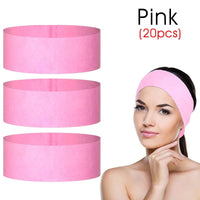 100/50/10pcs Disposable Spa Headbands Elastic Non-Woven Fabric Hair Bands for Women Makeup Soft Skin Care Esthetician Supplies Quick Pick Grocers