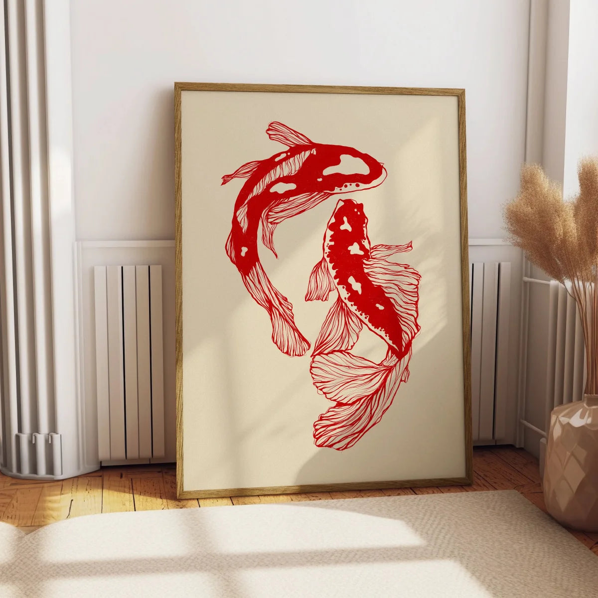 Japanese Red Koi Fish Canvas Prints Poster Modern Minimalism Aesthetic Art Prints Bedroom Kitchen Home Decor Art Poster Gifts Quick Pick Grocers