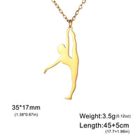 Rhythmic Gymnastics Necklace Women Trend 2025 Gymnast Stainless Steel Jewelry BFF Dancer Girl Sport Accessories Mother Day Gift Quick Pick Grocers