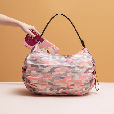 Folding Shopping Bag With Large Capacity And Portable Hand-held Spring Roll Bag For Japanese Accordion Supermarket Shopping Quick Pick Grocers