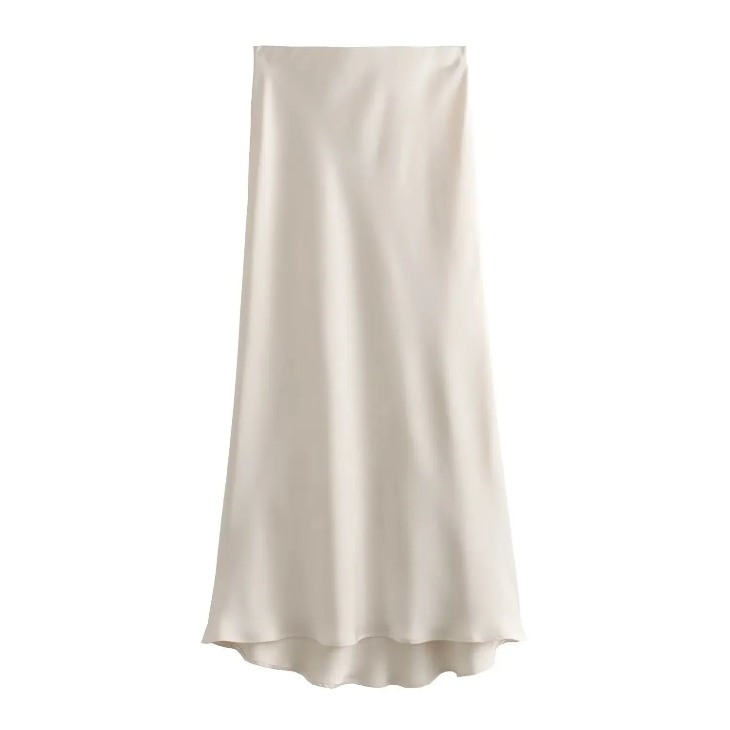 Willshela 2024 Black Satin Skirt Woman High Waist Elegant Long Skirts For Women Fashion Summer Midi Skirt Office Women's Skirts Quick Pick Grocers